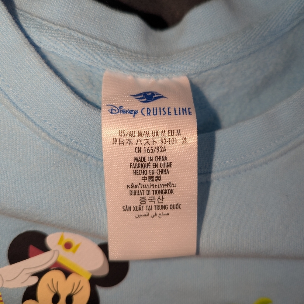 Disney Cruise Line Womens Sweater Blue Medium Captain Mickey Minnie Mouse DCL - Picture 7 of 7